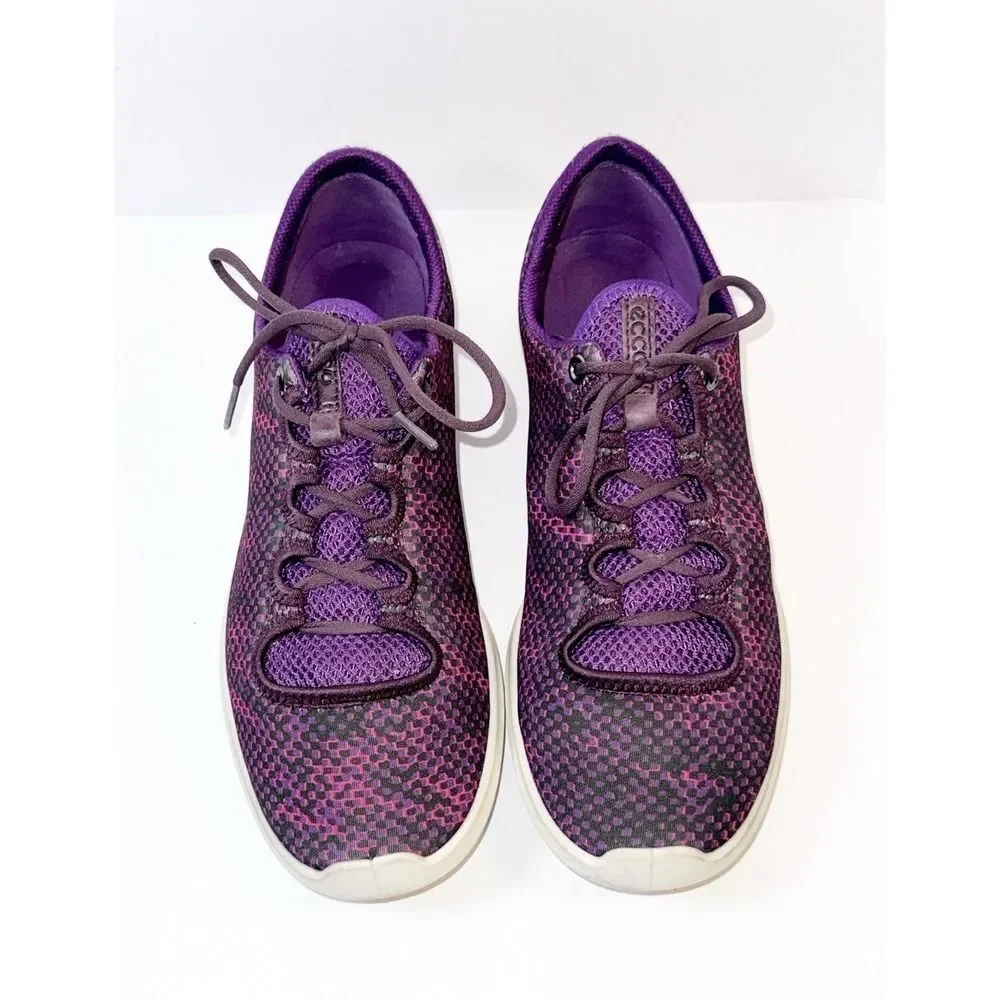 Ecco Sense Sport Lace Up Sneakers Comfort Walking Purple Light Womens 40/ 9-9.5‎